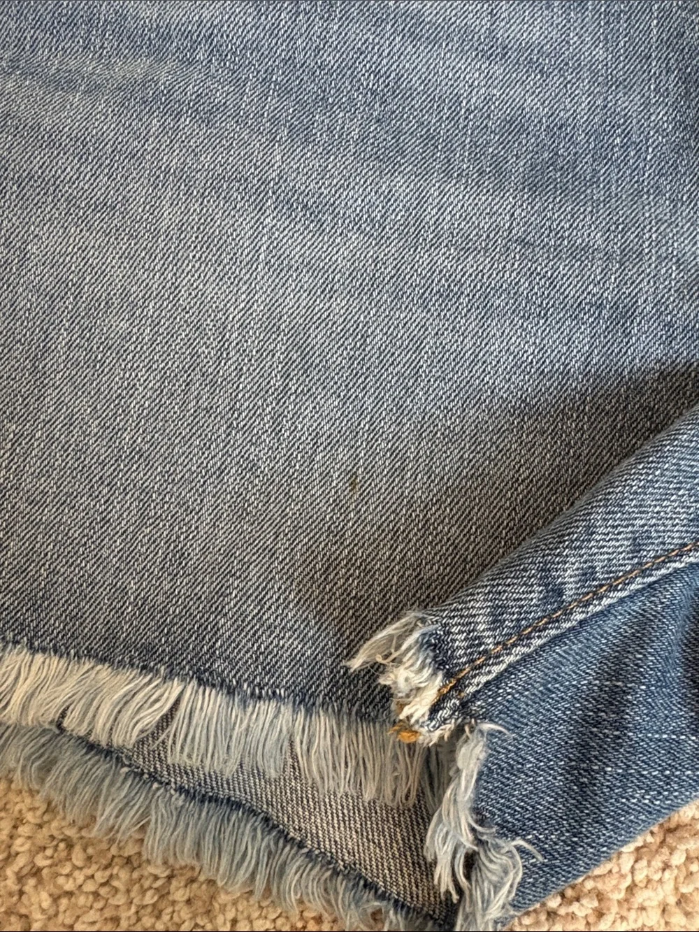 LOFT Medium Blue Denim Shorts with Side Contrast Trim